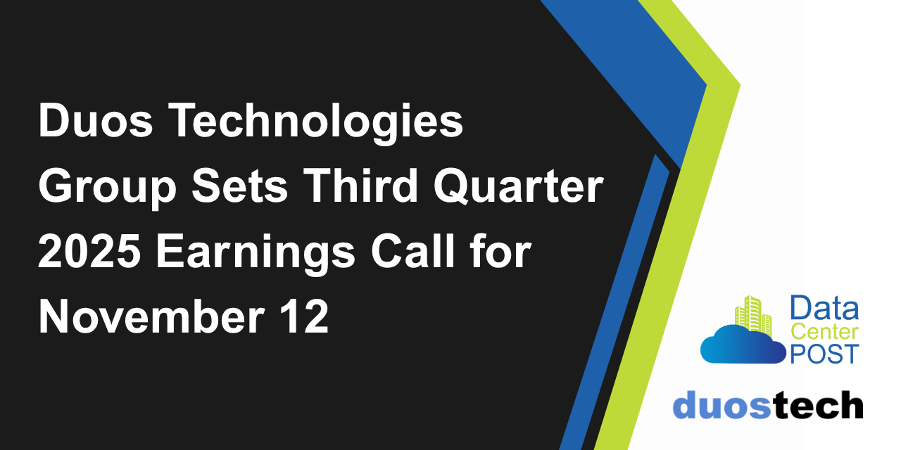 Duos Technologies Group Sets Third Quarter 2025 Earnings Call for November 12