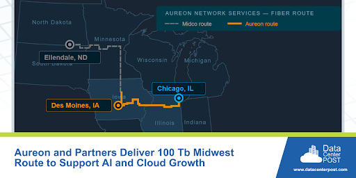 Aureon and Partners Deliver 100 Tb Midwest Route to Support AI and Cloud Growth